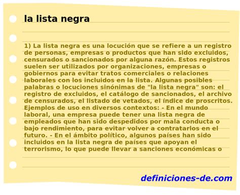 Significado De La Lista Negra