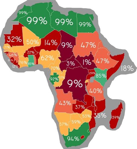 Map Showing Access To Electricity In Africa R MapPorn