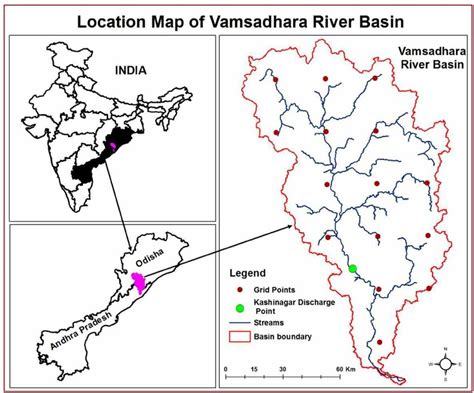 Map Of The Vamsadhara River Basin The Red Colored Dots Represent The