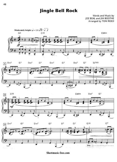 Sheet Music With The Words Jungle Bell Rock