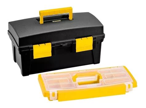 Caja Herramientas 16 Bandeja Organizadora Color Negro MercadoLibre