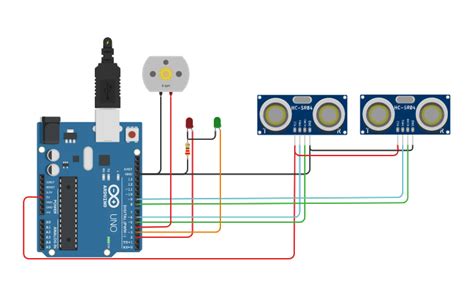 Circuit Design Sensor De Distancia Tinkercad