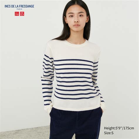 Cashmere Striped Crew Neck Long Sleeve Sweater Uniqlo Us