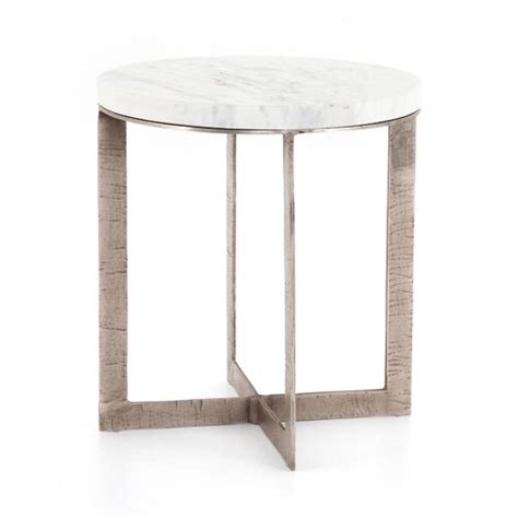 Four Hands Lennie Marble Cross Legs End Table Perigold