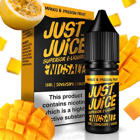 Mango And Passion Fruit Nic Salt E Liquid By Just Juice