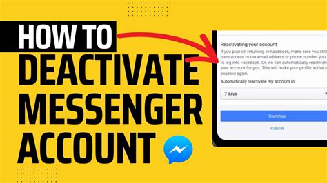 How To Deactivate Messenger Account YouTube