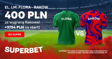 Kurs 200 00 na wygraną Rakowa z Florą od Superbet