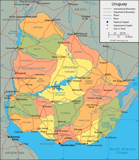 Uruguai Mapas Geogr Ficos Do Uruguai Geografia Total The Best