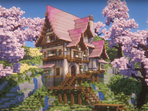 enchanting minecraft cherry blossom houses techshout