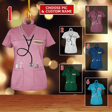 Personalized Nurse Scrubs Ornament, Cute Nurse Ornament, Scrub Life ...