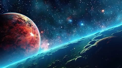 Alam Semesta Yang Mempesona Ilustrasi D Planet Galaksi Dan Bintang Di