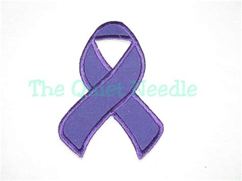 Purple Alzheimers Disease Awareness Ribbon Iron On Cancer