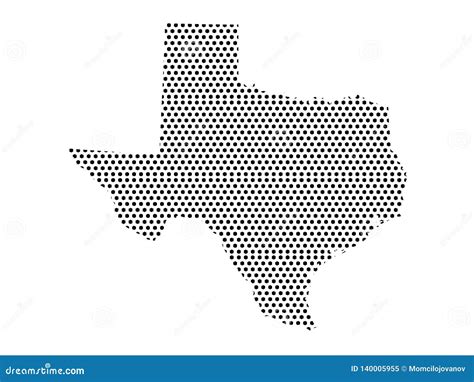 Mapa Del Modelo Punteado Del Estado De Los E E U U De Tejas