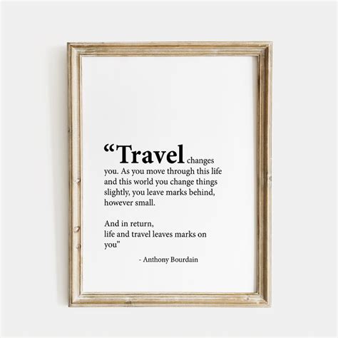 Anthony Bourdain, Travel Wall Decor, Digital Download, Travel Quotes ...