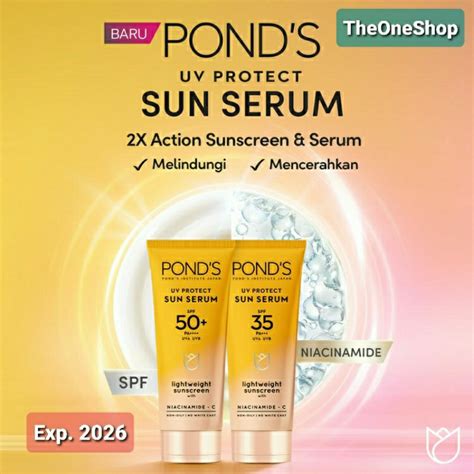 Jual PONDS UV Protect Sun Serum SPF 35 SPF 50 Lightweight Sunscreen