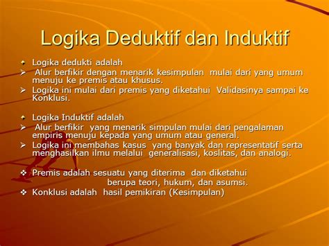 Contoh Logika Deduktif Dan Induktif Ilmu