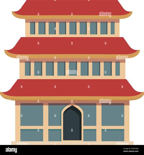 Chinese Pagoda Icon Cartoon Vector Asian House City Temple Stock