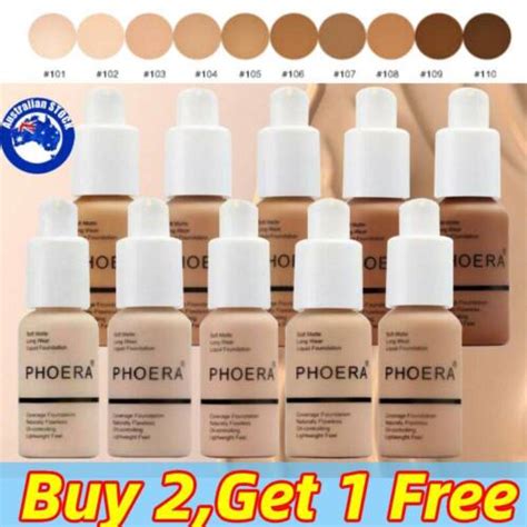 Phoera Soft Matte Full Coverage Liquid Foundation Concealer Longlasting