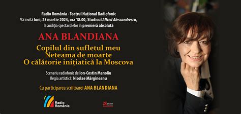 Ana Blandiana sărbătorită de Teatrul Național Radiofonic Radio Vacanța