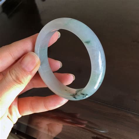 Natural Icy Jadeite Bangle Mm Ice Species Light Green Floats Grade