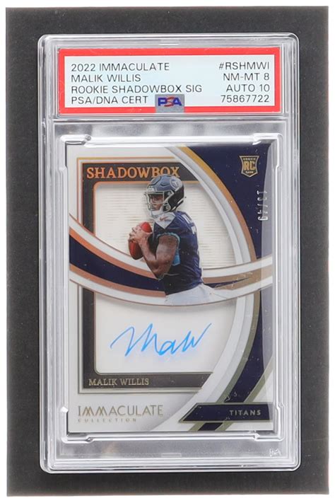 Malik Willis Immaculate Collection Immaculate Rookie Shadowbox