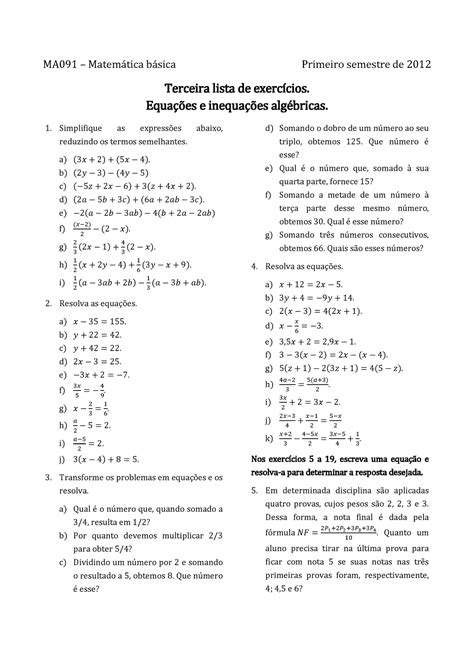 Ma Ex Dfhdfhdhdf Ma Matemtica Bsica Primeiro Semestre De