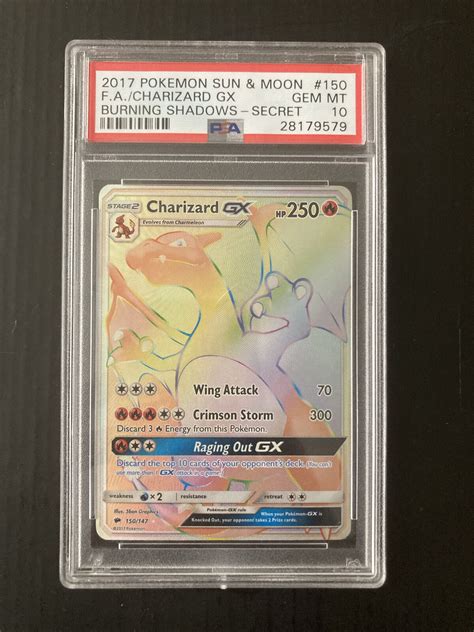 Mavin Pok Mon Burning Shadows Charizard Gx Full Art Rainbow