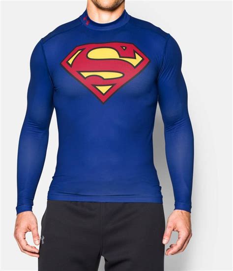 Mens Under Armour Alter Ego Superman ColdGear Compression Mock 48