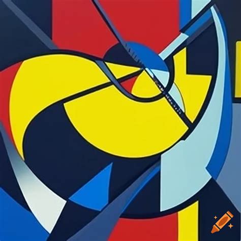 Abstract Pop Art Painting With Bold Lines On Craiyon