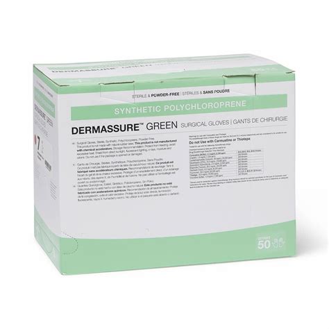 Medline Dermassure Surgical Gloves Green Size Ct