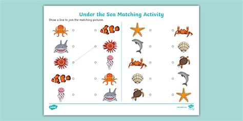 Under The Sea Matching Activity Lehrer Gemacht Twinkl