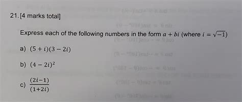 Solved Express Each Of The Following Numbers In The Form