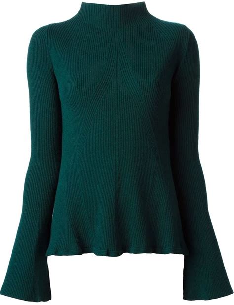 Alexander Mcqueen Peplum Sweater Farfetch Lookastic