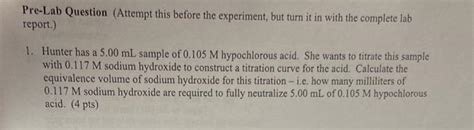 Solved Pre Lab Question Attempt This Before The Experiment