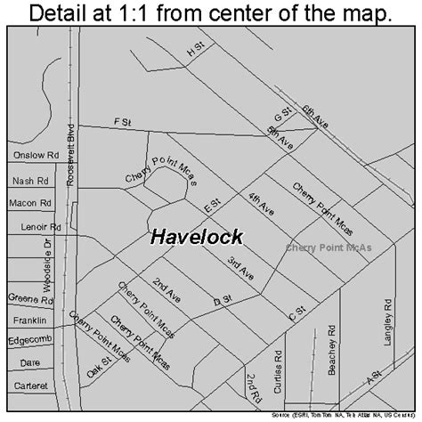 Havelock North Carolina Street Map 3730120