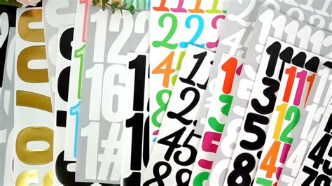 inches waterproof large sheet colourful number stickers