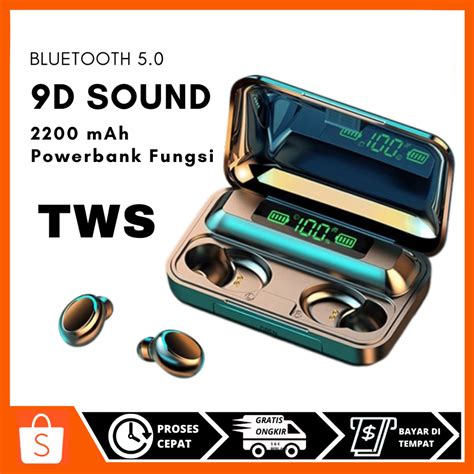 Jual Headset Bluetooth Tws F9 5 Led Smart Display With Powerbank Tws F9