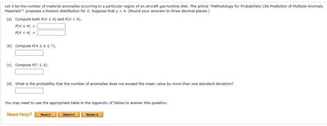 Solved Let X Be The Number Of Material Anomalies Occurring Chegg