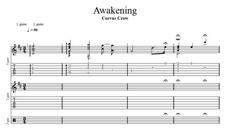 Awakening for guitar. Guitar sheet music and tabs.