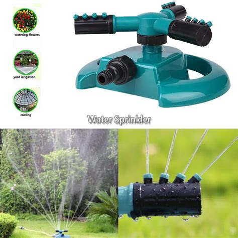 360 Degree Auto Rotation Sprinkler Spray Head Garden Lawn Irrigation Watering In Garden