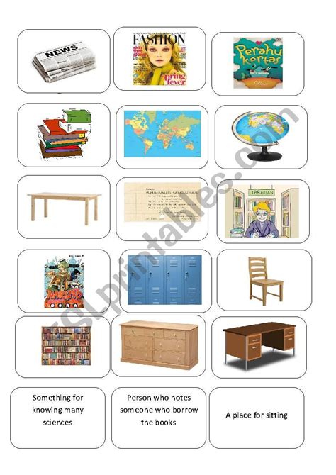 Things In The Library Esl Worksheet By Lisway Classroom Library