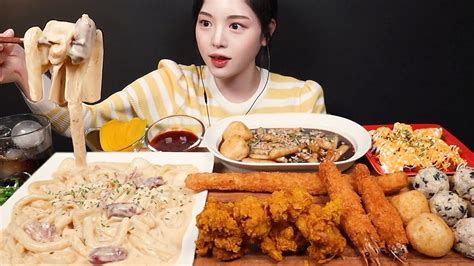 Sub떡참 트러플크림떡볶이에 신메뉴 멕시칸더블치즈떡볶이 씨앗호떡볶이 먹방 치즈볼 순살치킨 왕새우튀김 주먹밥까지 분식 꿀조합