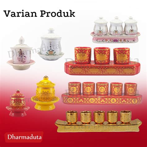 Jual Cangkir Gelas Persembahan Puja Altar Sembahyang Merah Red Keramik