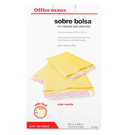 Sobres De Papel Con Etiqueta Auto Adherible Esquela Office Depot Manila