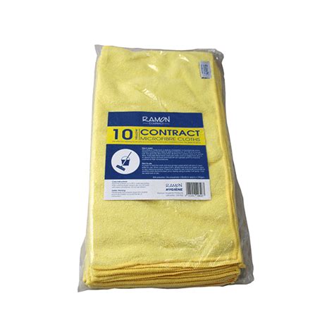 Yellow Microfibre Cloth Pack 10 Workwear Hygiene Limited