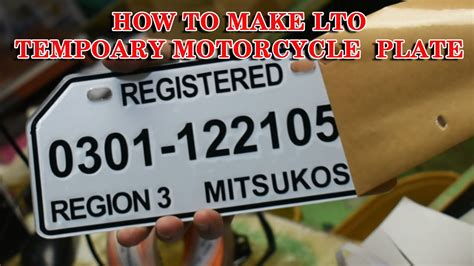 How To Make Lto Temporary Motorcycle Plate Youtube