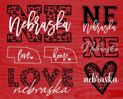 Nebraska 7 Design Bundle Svg Nebraska Leopard Love Heart Map - Etsy