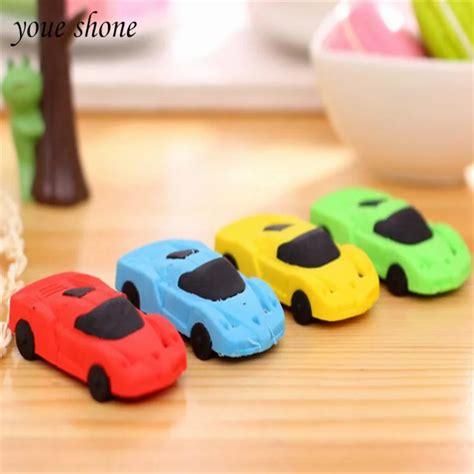 Pcs Cute Korean Stationery Car Eraser Rubber Erasers Funny Cartoon Toy