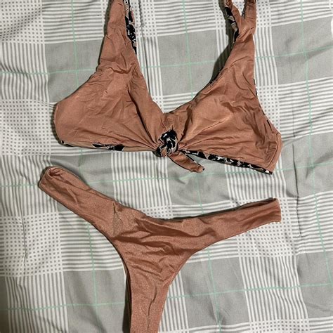 RVCA Reversible Bikini SET Top Size XS Thong Depop