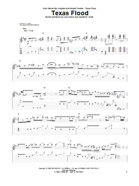 Texas Flood By Stevie Ray Vaughan Sheet Music For Guitar Tab At Sheet